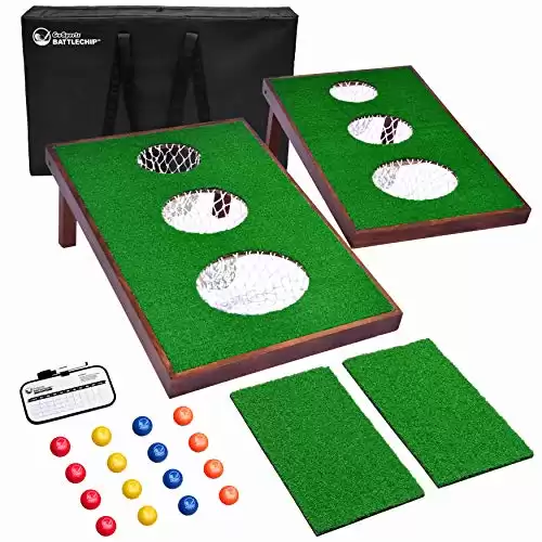 GoSports BattleChip VERSUS Golf Game - Includes Two 3 ft x 2 ft Targets, 16 Foam Balls, 2 Hitting Mats, Scorecard and Carrying Case